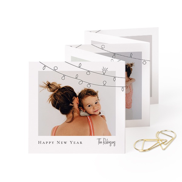 Portfoliokaart Vierkant Gouden Paperclip (set van 12) (8 x 8 cm)