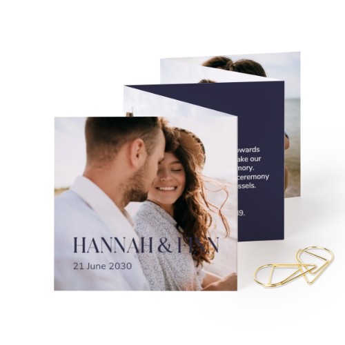 Fold out photo card Square Gold paperclip - set of 12 (8 x 8 cm) Fold out photo card Square Gold paperclip - set of 12 (8 x 8 cm)