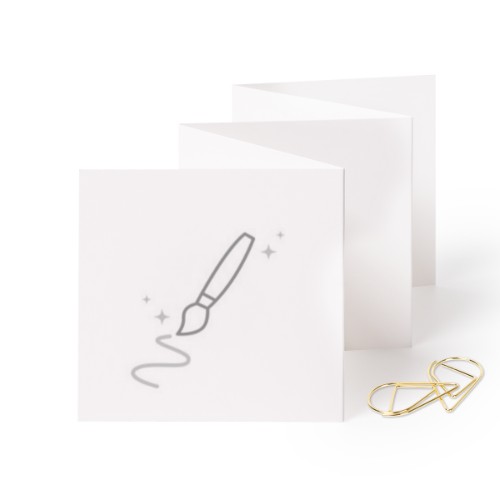 Zigzag fotokaartje Vierkant Gouden Paperclip - Set van 12 (8 x 8 cm)