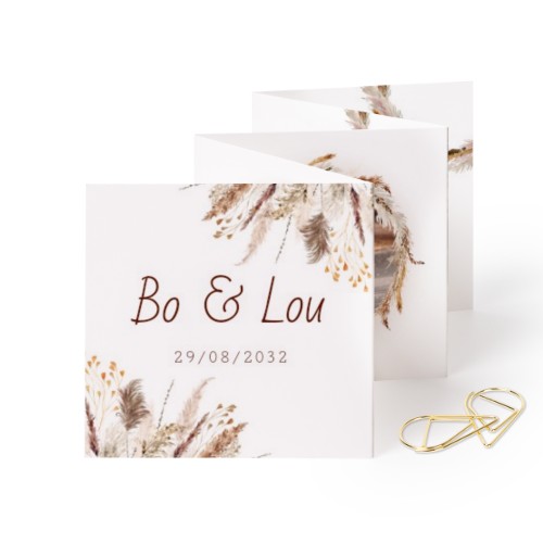 Fotokort 10 sider Kvadrat Guldfarvet klips - 12 stk (8 x 8 cm)