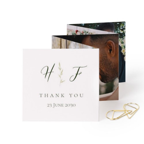 Fotokort 10 sider Firkant med Gullfarget klips - 12 stk (8 x 8 cm)