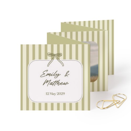 Fold out photo card Square Gold paperclip - set of 12 (8 x 8 cm) Fold out photo card Square Gold paperclip - set of 12 (8 x 8 cm)