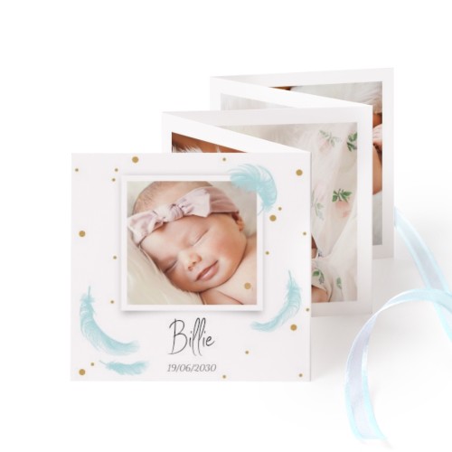 Carte portfolio Carré (lot de 12) ruban Bleu (8 x 8 cm) Carte portfolio Carré (lot de 12) ruban Bleu (8 x 8 cm)