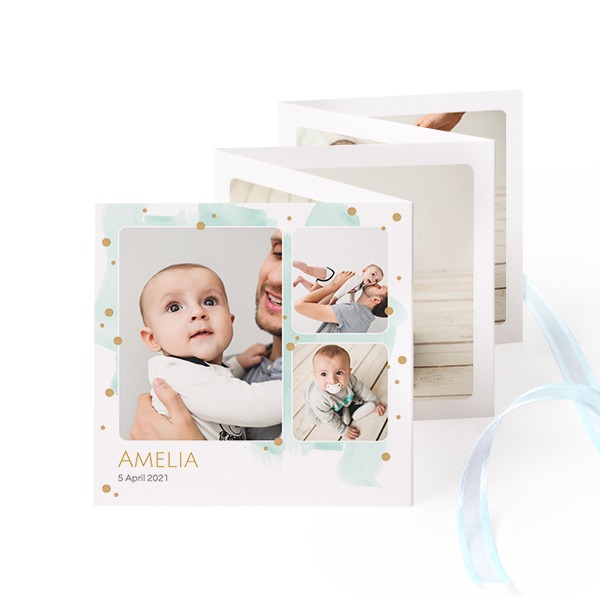 Portfoliokaart Vierkant (Set van 12) Blauw lint (8 x 8 cm) Portfoliokaart Vierkant (Set van 12) Blauw lint (8 x 8 cm)