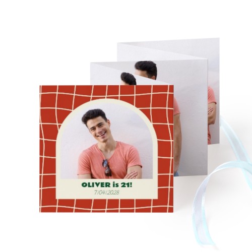 Carte portfolio Carré (lot de 12) ruban Bleu (8 x 8 cm) Carte portfolio Carré (lot de 12) ruban Bleu (8 x 8 cm)