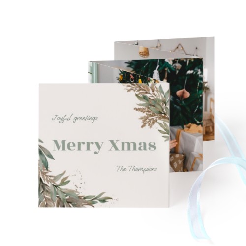 Fotokort 10 sidor Kvadratisk Blå band - 12 st (8 x 8 cm)