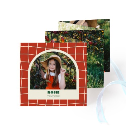Fold out photo card Square Blue ribbon - set of 12 (8 x 8 cm) Fold out photo card Square Blue ribbon - set of 12 (8 x 8 cm)