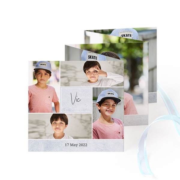 Carte portfolio Carré (lot de 12) ruban Bleu (8 x 8 cm) Carte portfolio Carré (lot de 12) ruban Bleu (8 x 8 cm)