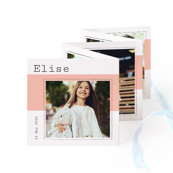 Fold out photo card Square Blue ribbon - set of 12 (8 x 8 cm) Fold out photo card Square Blue ribbon - set of 12 (8 x 8 cm)