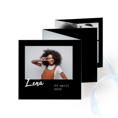 Fold out photo card Square Blue ribbon - set of 12 (8 x 8 cm) Fold out photo card Square Blue ribbon - set of 12 (8 x 8 cm)