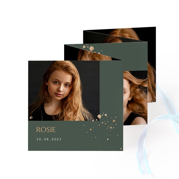 Fotokort 10 sidor Kvadratisk Blå band - 12 st (8 x 8 cm)