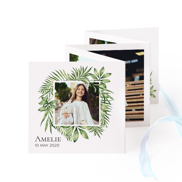 Fold out photo card Square Blue ribbon - set of 12 (8 x 8 cm) Fold out photo card Square Blue ribbon - set of 12 (8 x 8 cm)