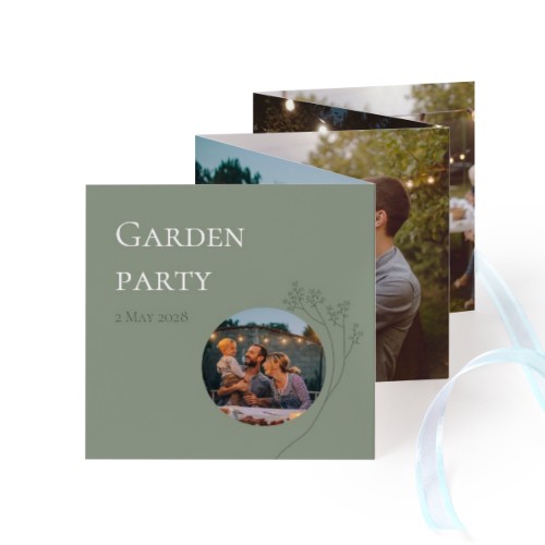 Kuvakortit 10-sivua Neliö Sininen nauhaa - 12 kpl (8 x 8 cm)