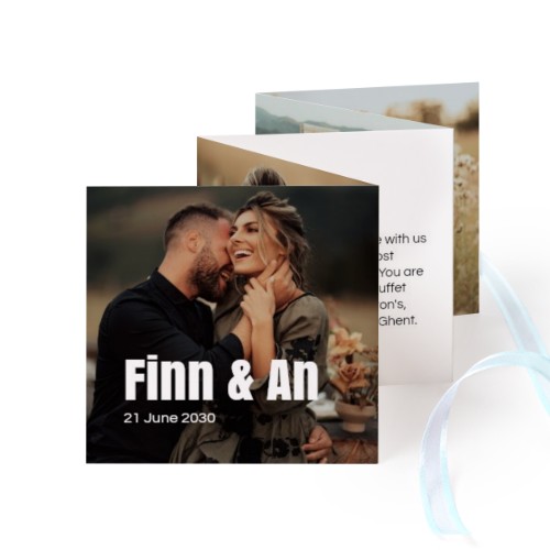 Portfoliokaart Vierkant (Set van 12) Blauw lint (8 x 8 cm) Portfoliokaart Vierkant (Set van 12) Blauw lint (8 x 8 cm)