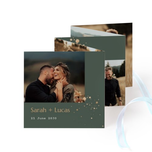 Fold out photo card Square Blue ribbon - set of 12 (8 x 8 cm) Fold out photo card Square Blue ribbon - set of 12 (8 x 8 cm)
