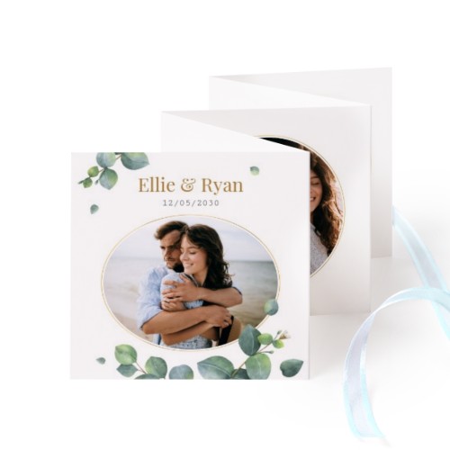 Carte portfolio Carré (lot de 12) ruban Bleu (8 x 8 cm) Carte portfolio Carré (lot de 12) ruban Bleu (8 x 8 cm)