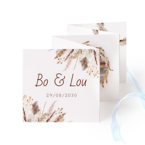 Fold out photo card Square Blue ribbon - set of 12 (8 x 8 cm) Fold out photo card Square Blue ribbon - set of 12 (8 x 8 cm)