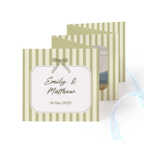 Fold out photo card Square Blue ribbon - set of 12 (8 x 8 cm) Fold out photo card Square Blue ribbon - set of 12 (8 x 8 cm)