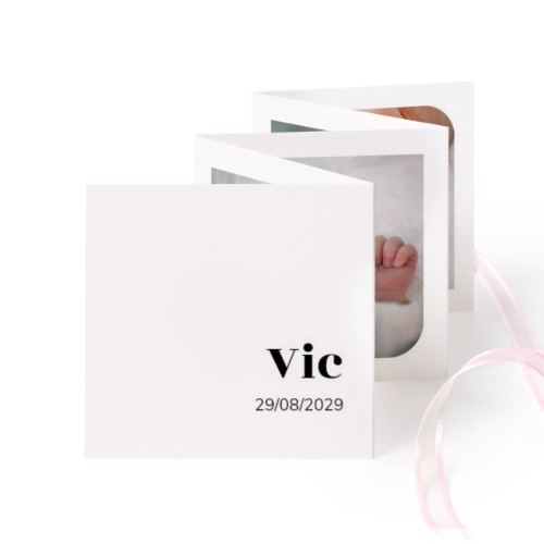 Fold out photo card Square Pink ribbon - set of 12 (8 x 8 cm) Fold out photo card Square Pink ribbon - set of 12 (8 x 8 cm)
