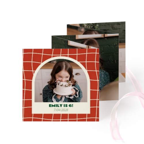 Zigzag fotokaartje Vierkant Roze lint - Set van 12 (8 x 8 cm) Zigzag fotokaartje Vierkant Roze lint - Set van 12 (8 x 8 cm)