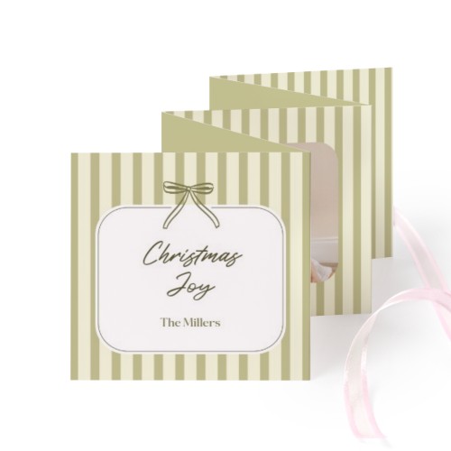 Carte portfolio Carré (lot de 12) ruban rose (8 x 8 cm) Carte portfolio Carré (lot de 12) ruban rose (8 x 8 cm)