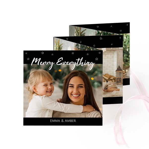 Fold out photo card Square Pink ribbon - set of 12 (8 x 8 cm) Fold out photo card Square Pink ribbon - set of 12 (8 x 8 cm)