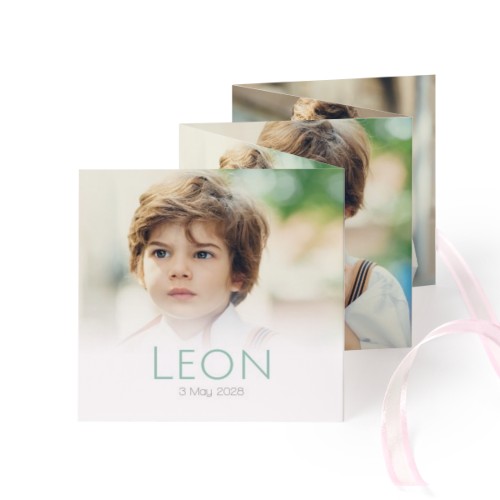 Fold out photo card Square Pink ribbon - set of 12 (8 x 8 cm) Fold out photo card Square Pink ribbon - set of 12 (8 x 8 cm)