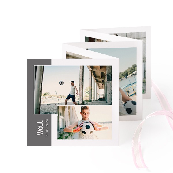 Fold out photo card Square Pink ribbon - set of 12 (8 x 8 cm) Fold out photo card Square Pink ribbon - set of 12 (8 x 8 cm)