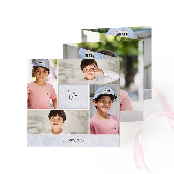 Carte portfolio Carré (lot de 12) ruban rose (8 x 8 cm) Carte portfolio Carré (lot de 12) ruban rose (8 x 8 cm)