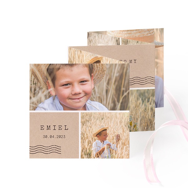 Fold out photo card Square Pink ribbon - set of 12 (8 x 8 cm) Fold out photo card Square Pink ribbon - set of 12 (8 x 8 cm)