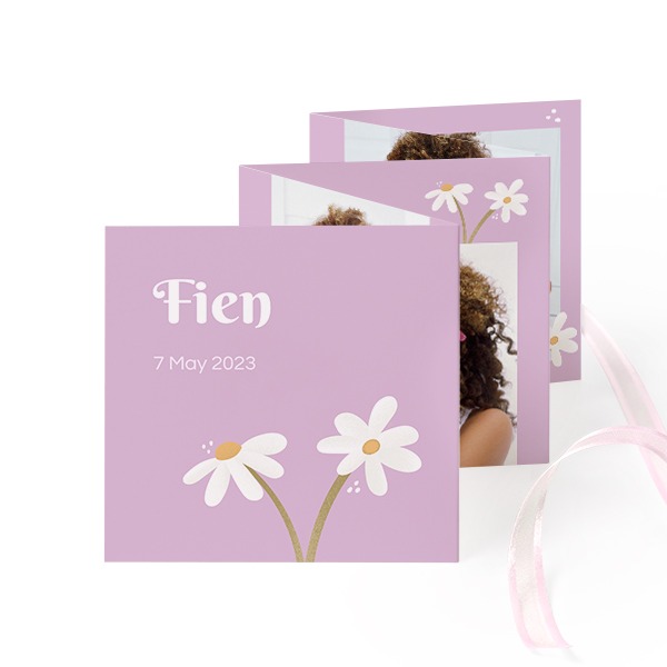 Fold out photo card Square Pink ribbon - set of 12 (8 x 8 cm) Fold out photo card Square Pink ribbon - set of 12 (8 x 8 cm)