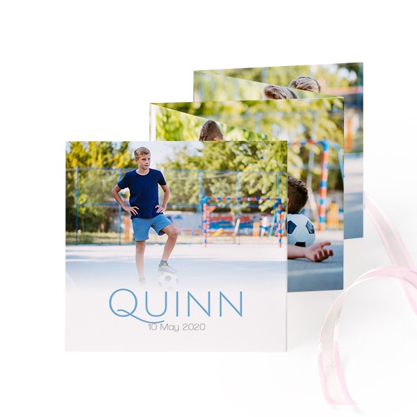 Fold out photo card Square Pink ribbon - set of 12 (8 x 8 cm)