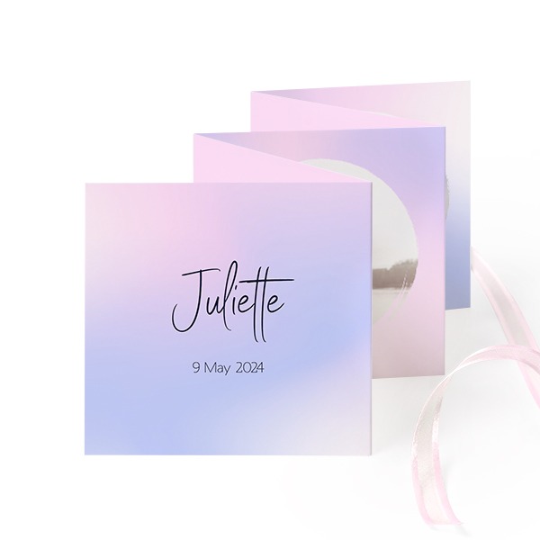 Carte portfolio Carré (lot de 12) ruban rose (8 x 8 cm) Carte portfolio Carré (lot de 12) ruban rose (8 x 8 cm)