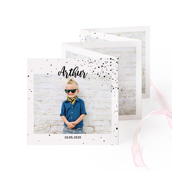 Carte portfolio Carré (lot de 12) ruban rose (8 x 8 cm) Carte portfolio Carré (lot de 12) ruban rose (8 x 8 cm)