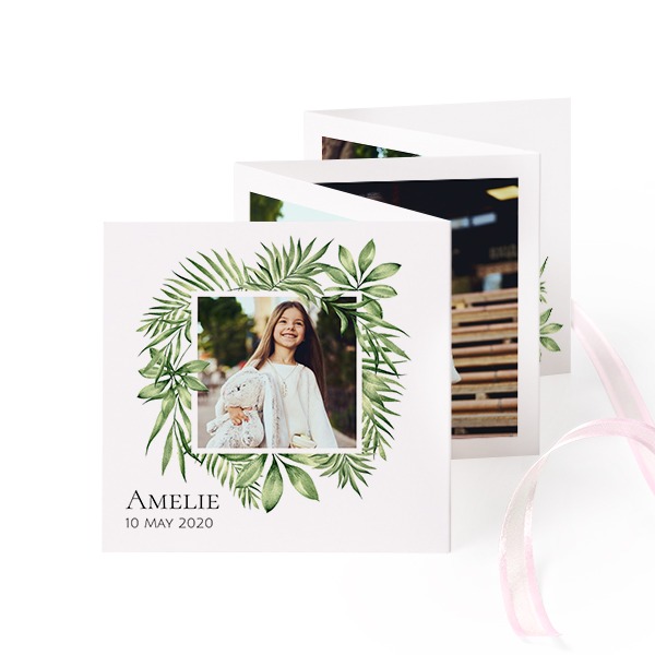 Fold out photo card Square Pink ribbon - set of 12 (8 x 8 cm) Fold out photo card Square Pink ribbon - set of 12 (8 x 8 cm)