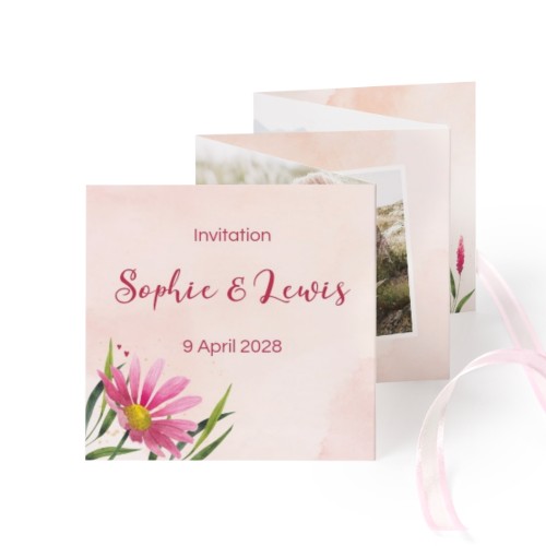 Portfoliokaart Vierkant (Set van 12) Roze lint (8 x 8 cm) Portfoliokaart Vierkant (Set van 12) Roze lint (8 x 8 cm)