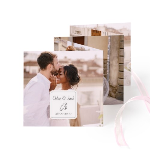 Carte portfolio Carré (lot de 12) ruban rose (8 x 8 cm) Carte portfolio Carré (lot de 12) ruban rose (8 x 8 cm)