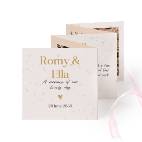 Carte portfolio Carré (lot de 12) ruban rose (8 x 8 cm) Carte portfolio Carré (lot de 12) ruban rose (8 x 8 cm)