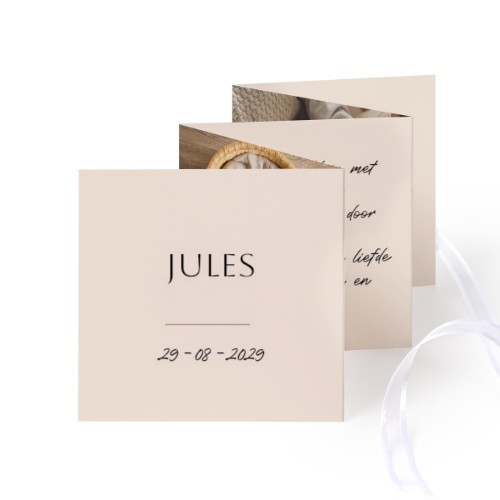 Carte portfolio Carré (lot de 12) ruban blanc (8 x 8 cm)