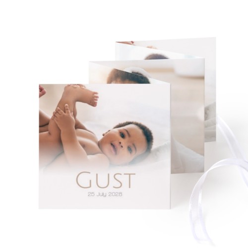 Portfoliokaart Vierkant (Set van 12) Wit lint (8 x 8 cm)