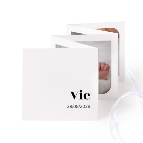 Carte portfolio Carré (lot de 12) ruban blanc (8 x 8 cm) Carte portfolio Carré (lot de 12) ruban blanc (8 x 8 cm)