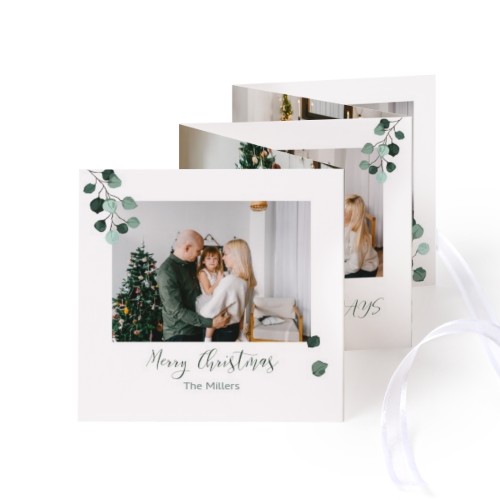 Carte portfolio Carré (lot de 12) ruban blanc (8 x 8 cm) Carte portfolio Carré (lot de 12) ruban blanc (8 x 8 cm)