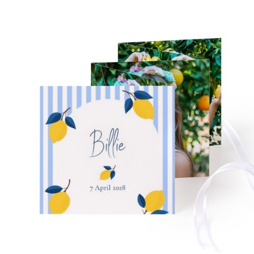 Fold out photo card Square White ribbon - set of 12 (8 x 8 cm) Fold out photo card Square White ribbon - set of 12 (8 x 8 cm)