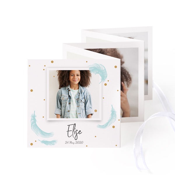 Carte portfolio Carré (lot de 12) ruban blanc (8 x 8 cm) Carte portfolio Carré (lot de 12) ruban blanc (8 x 8 cm)