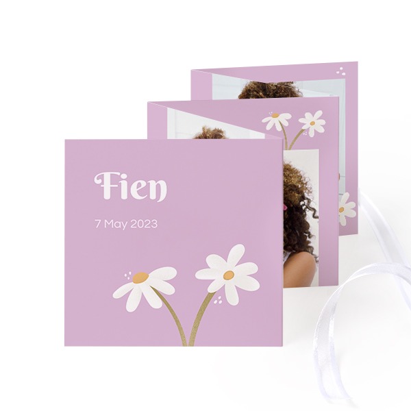 Fold out photo card Square White ribbon - set of 12 (8 x 8 cm) Fold out photo card Square White ribbon - set of 12 (8 x 8 cm)
