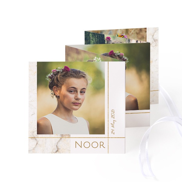 Kuvakortit 10-sivua Neliö Valkoista Nauhaa - 12 kpl (8 x 8 cm)