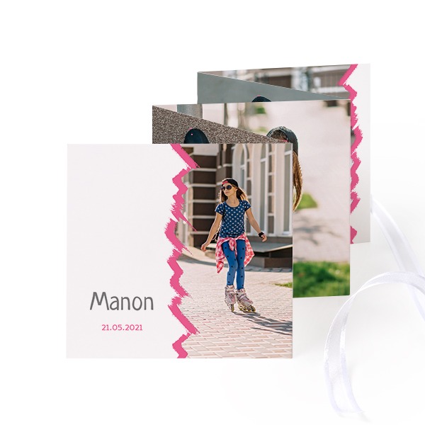 Fotokort 10 sidor Kvadratisk Vitt band - 12 st (8 x 8 cm)