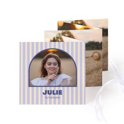 Carte portfolio Carré (lot de 12) ruban blanc (8 x 8 cm) Carte portfolio Carré (lot de 12) ruban blanc (8 x 8 cm)