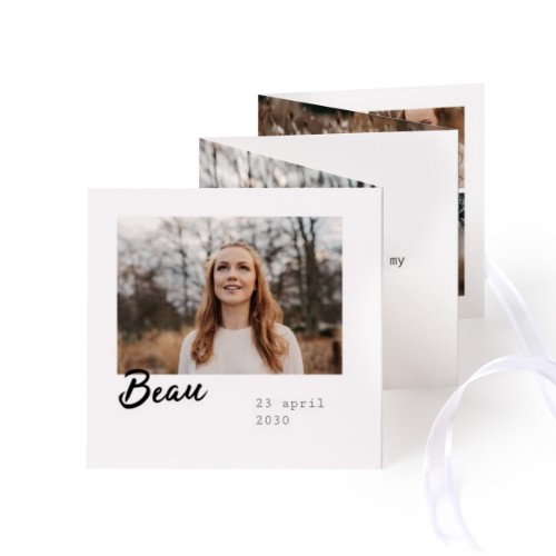 Fotokort 10 sider Kvadratisk Hvitt bånd - 12 stk (8 x 8 cm)