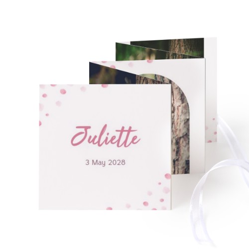 Fold out photo card Square White ribbon - set of 12 (8 x 8 cm) Fold out photo card Square White ribbon - set of 12 (8 x 8 cm)